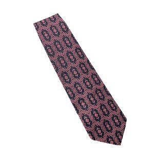 Vintage 60s Mr John Black Pink Pattern Nylon Tie